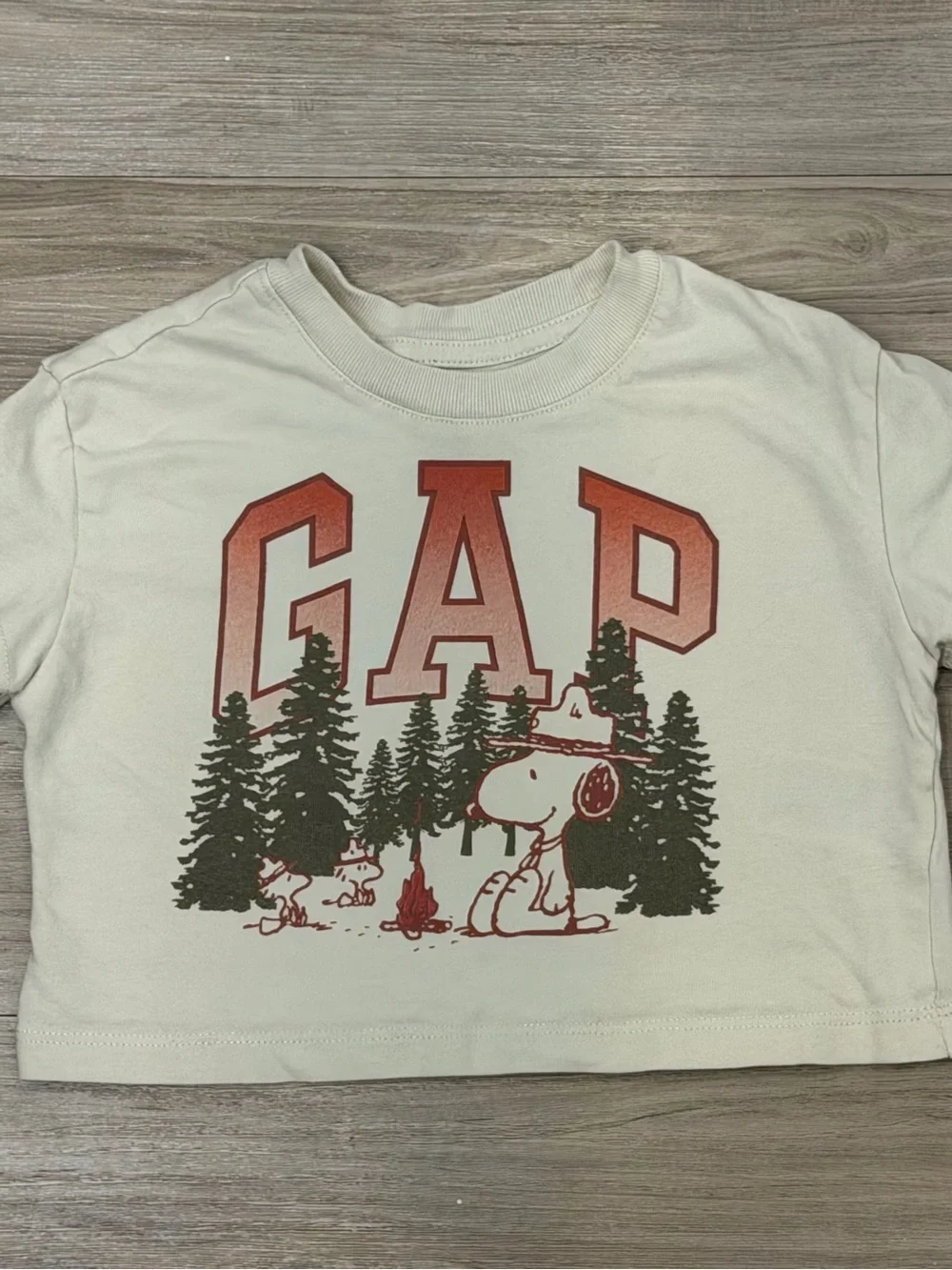 GAP Cream Kids Short-Sleeve Snoopy Camp Graphic Tee